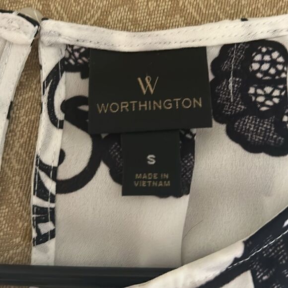 ***** 5 for $25 Worthington Cream and Black Top - Picture 5 of 5